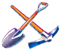 Pickaxe and Shovel symbol from the Gold Rush pokie paytable